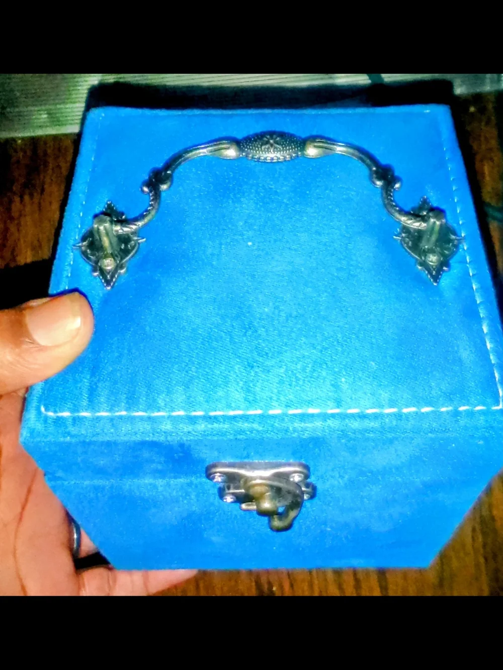 Blue Velvet Travel Jewelry Organizer